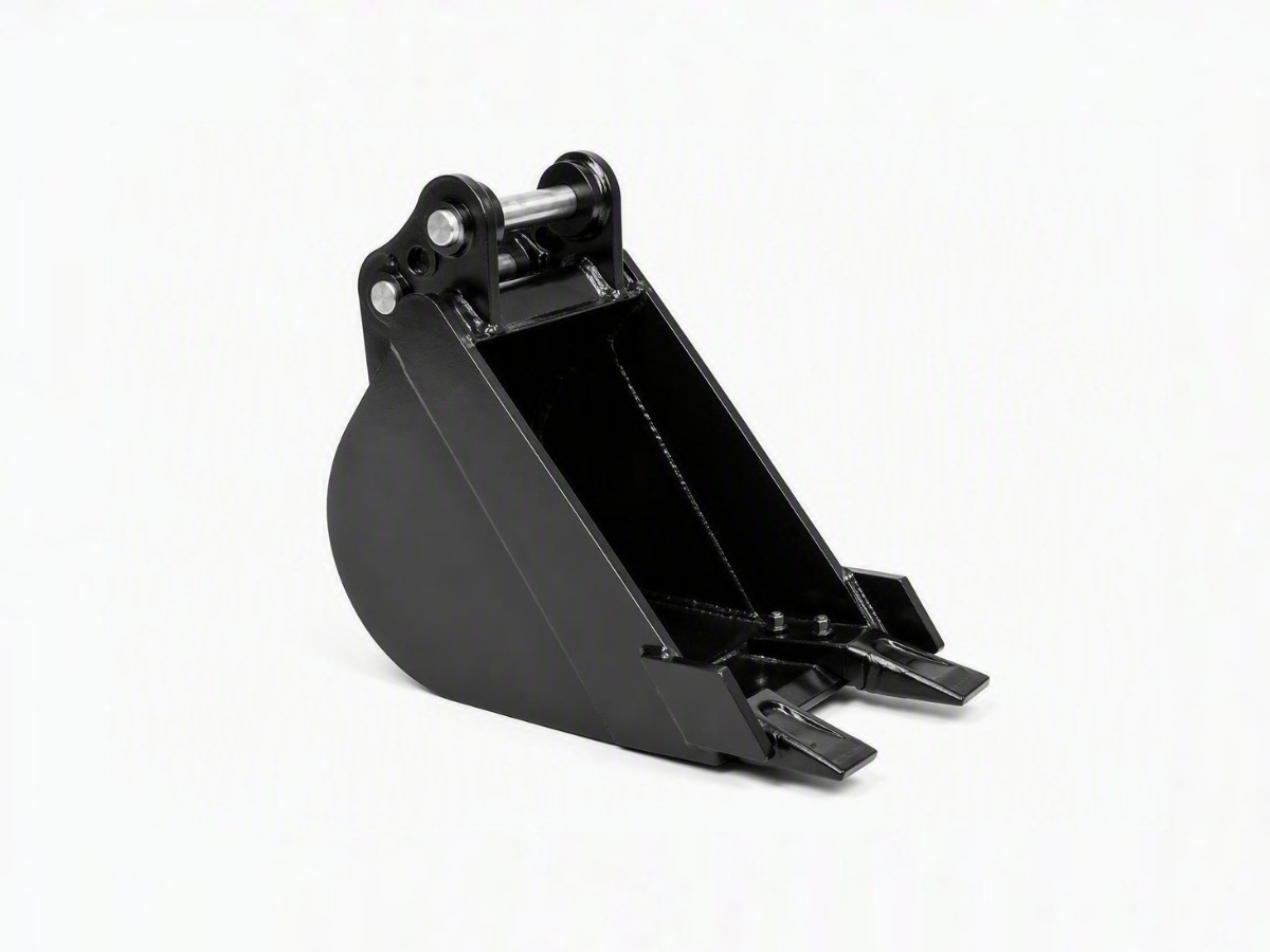 An image showing the front view of 300mm General Purpose Bucket (+Pins) - 8008 Micro Excavator (Part 980/A0328)